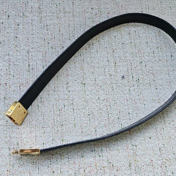 Vintage Gucci Ladies Belt Black Genuine Leather Waistband Size 25 Made in Italy - Picture 5 of 10